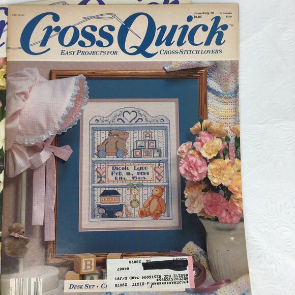 6 Back Issues Cross Quick Magazine East Projects for Cross Stitch Lovers 1988/89 - Picture 4 of 14